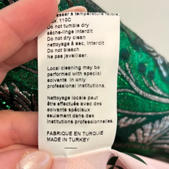 Dice Kayek Textured Brocade Green Coat